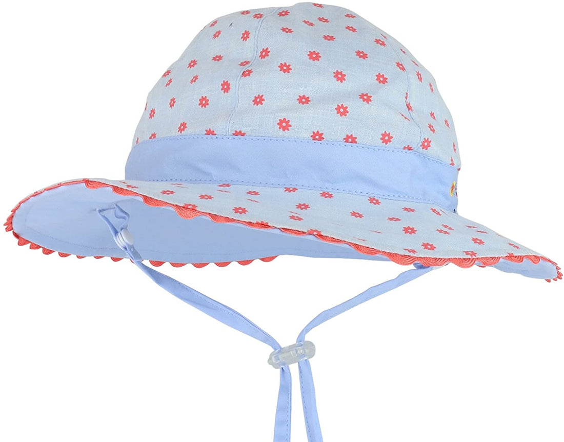 Trendy Apparel Shop Infant Girl's Reversible Blossom Floral UPF Sun Floppy Hat