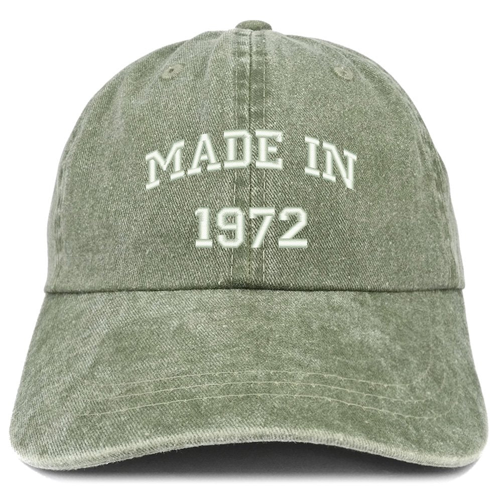 Trendy Apparel Shop Made In 1972 Text Embroidered 46th Birthday Washed Cap