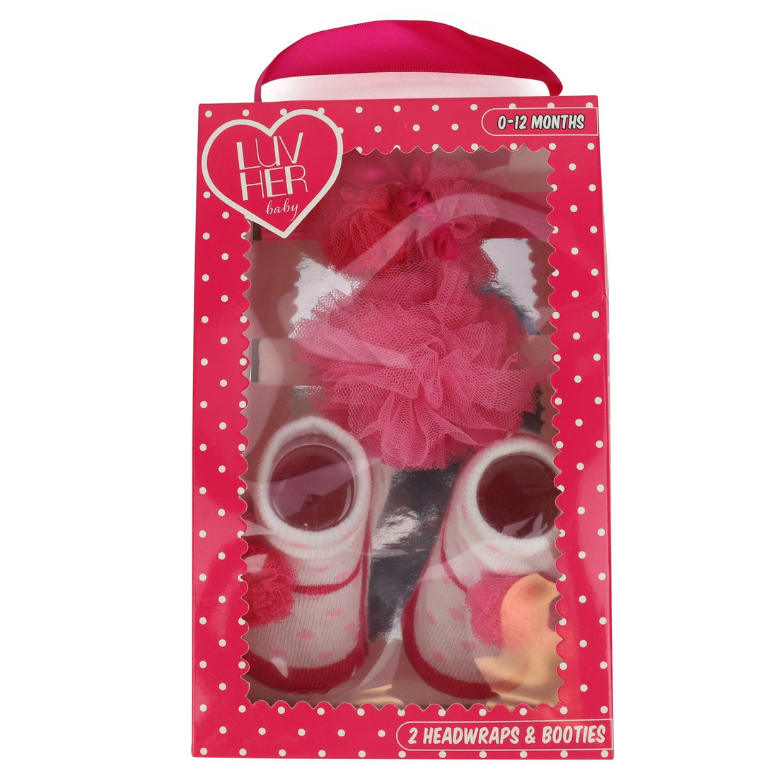Trendy Apparel Shop Baby Infant Socks Booties and Pom Head Wrap Set