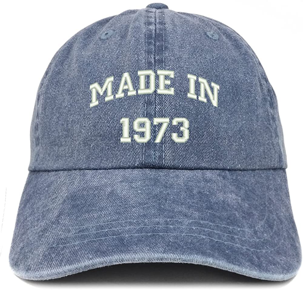 Trendy Apparel Shop Made In 1972 Text Embroidered 46th Birthday Washed Cap