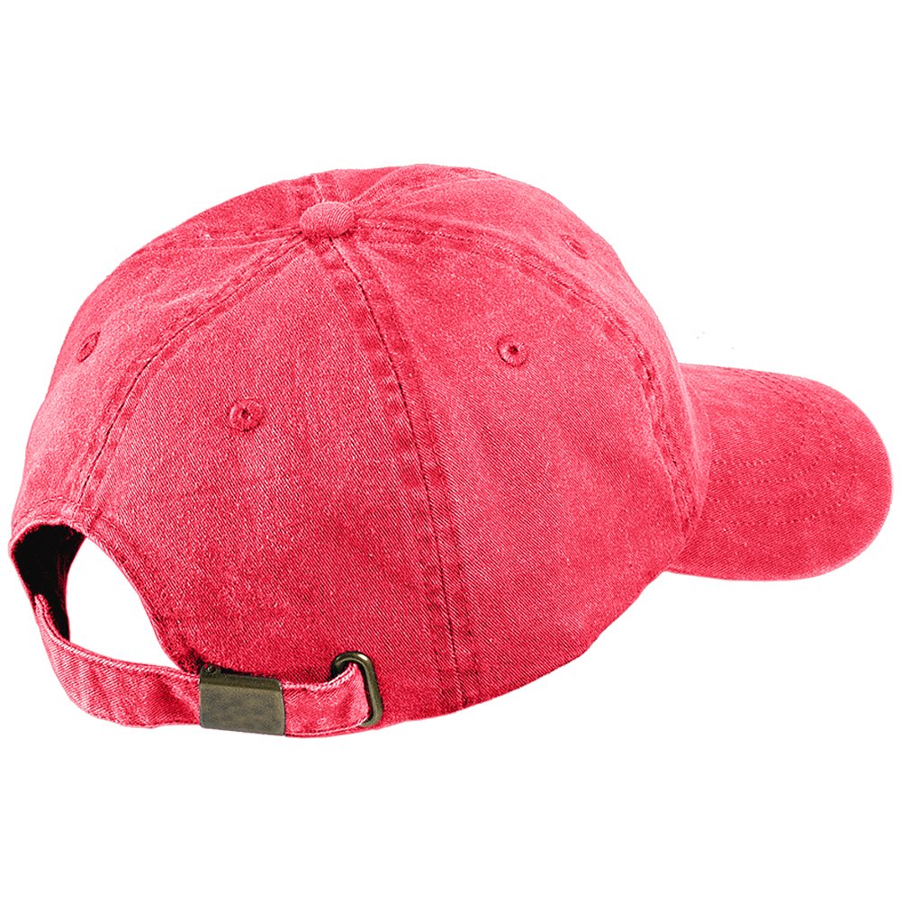 Trendy Apparel Shop Believe Embroidered Washed Cotton Adjustable Cap - Red