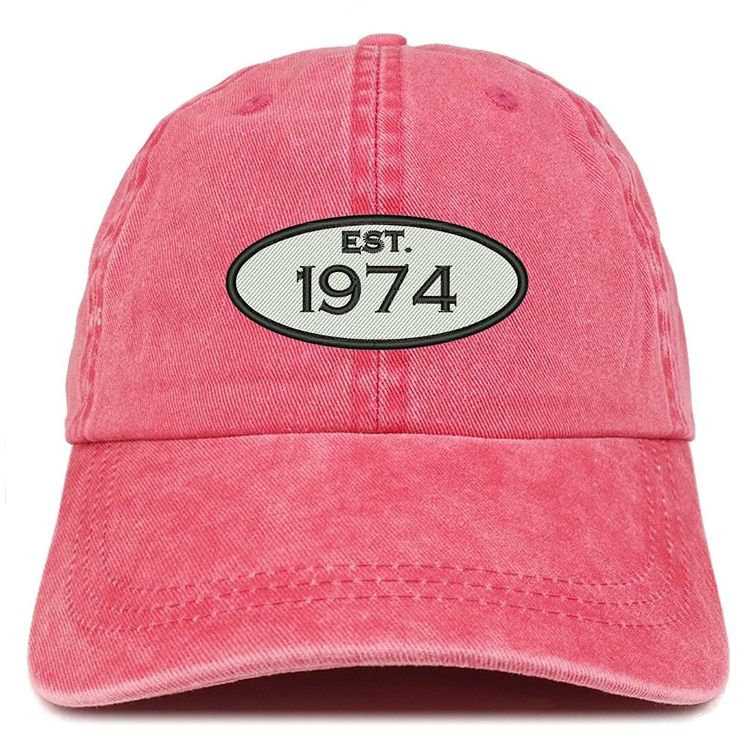 Trendy Apparel Shop Established 1974 Embroidered 45th Birthday Gift Pigment Dyed Washed Cotton Cap