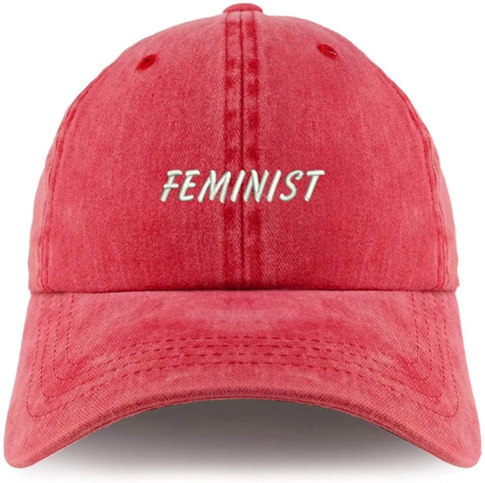 Trendy Apparel Shop Feminist Embroidered Pigment Dyed Unstructured Cap