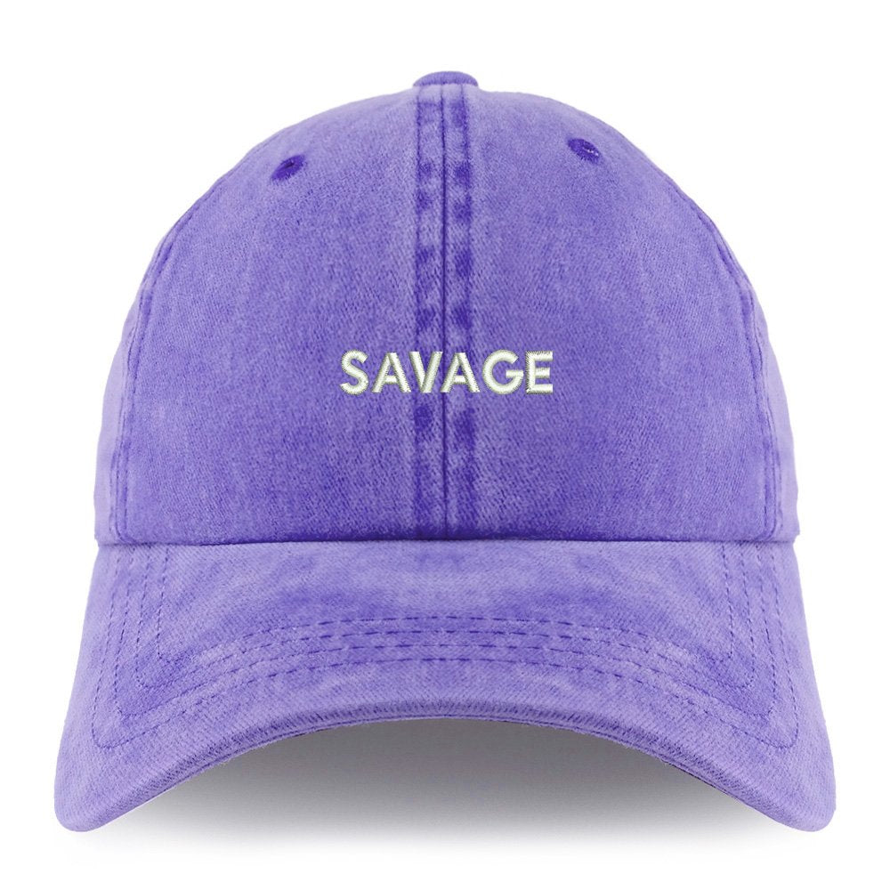 Trendy Apparel Shop Savage Embroidered Pigment Dyed Unstructured Cap
