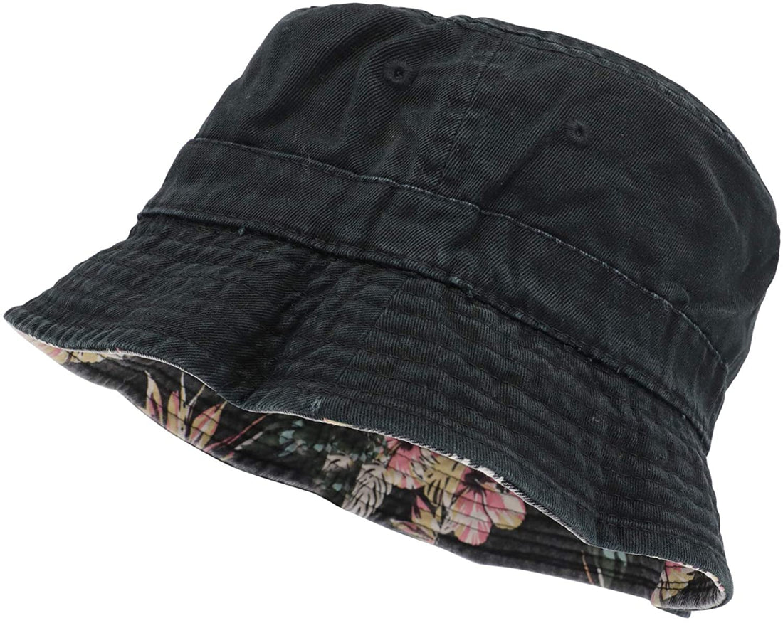 Trendy Apparel Shop Floral Print Cotton Reversible Bucket Hat