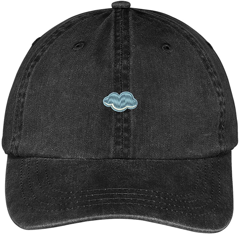 Trendy Apparel Shop Cloud Embroidered Soft Crown 100% Brushed Cotton Cap