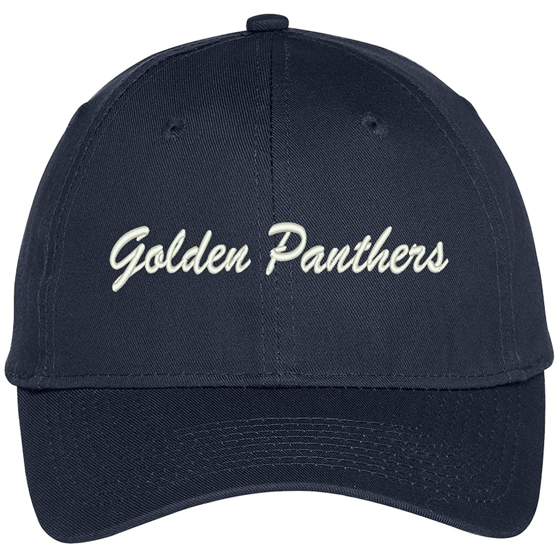 Trendy Apparel Shop Golden Panthers Embroidered Team Nickname Mascot Cap - Khaki