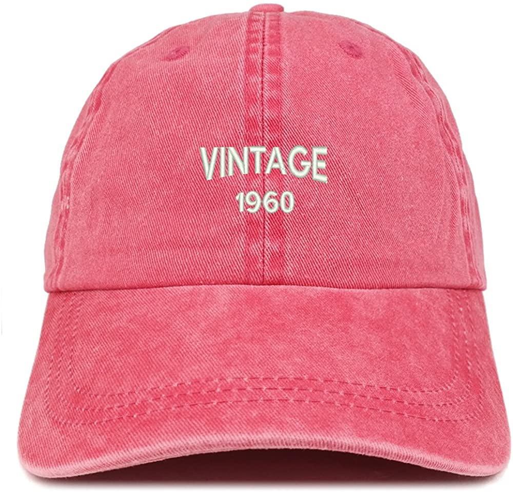 Trendy Apparel Shop Small Vintage 1959 Embroidered 59th Birthday Washed Pigment Dyed Cap