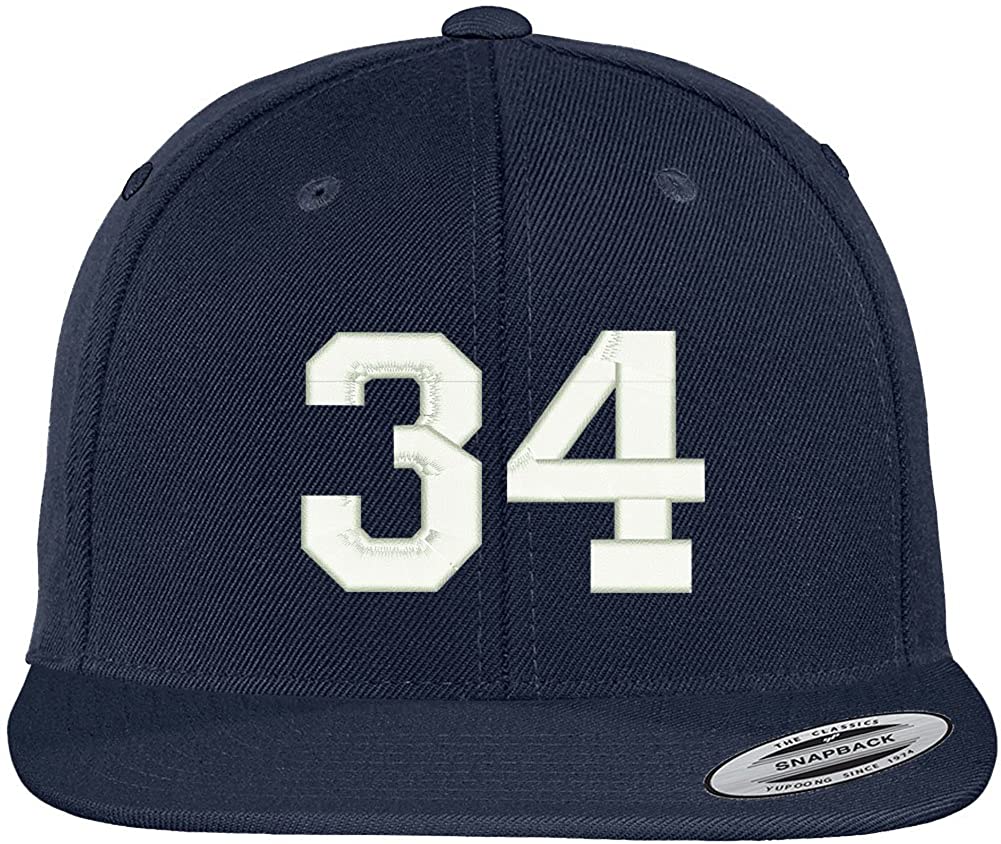 Number 42 Embroidered Flat Bill Snapback Cap - Royal Blue Varsity Font Collegiate Hat