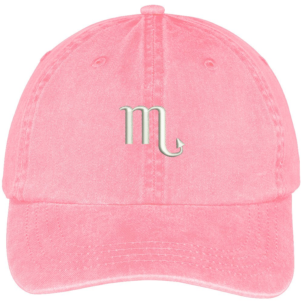 Trendy Apparel Shop Scorpio Zodiac Signs Embroidered Soft Crown 100% Brushed Cotton Cap