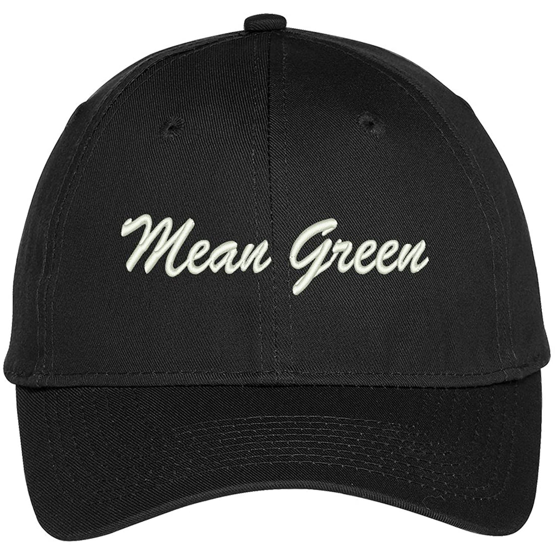 Trendy Apparel Shop Mean Green Embroidered Team Nickname Mascot Cap