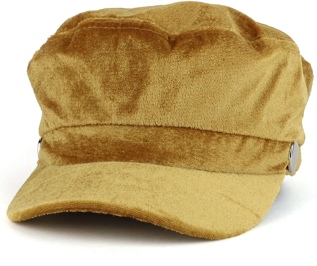 Trendy Apparel Shop Women's Newsboy Velvet Baker Boy Style Cabbie Hat - Black