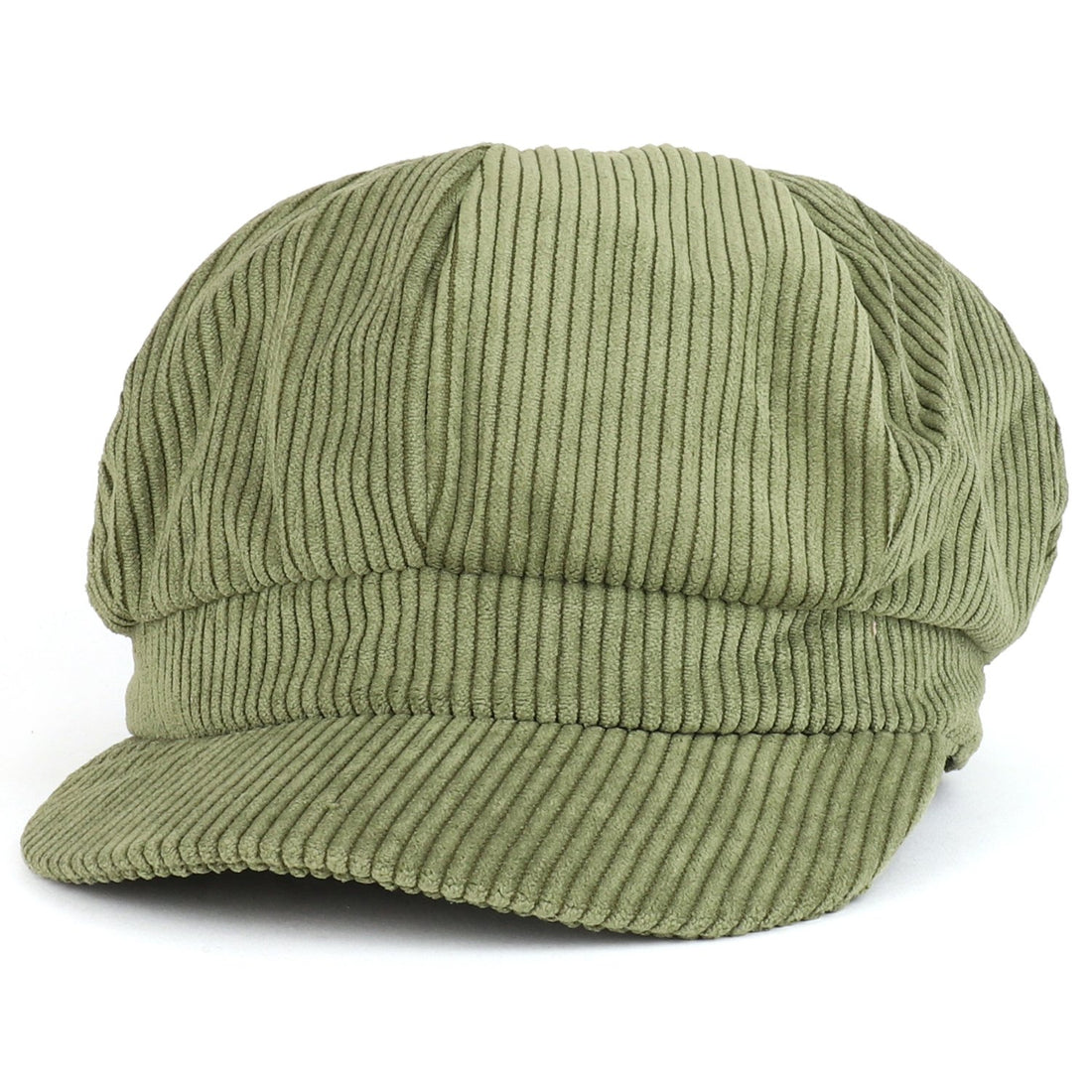 Trendy Apparel Shop Corduroy Textured Newsboy Style Cheyenne Cap - Beige