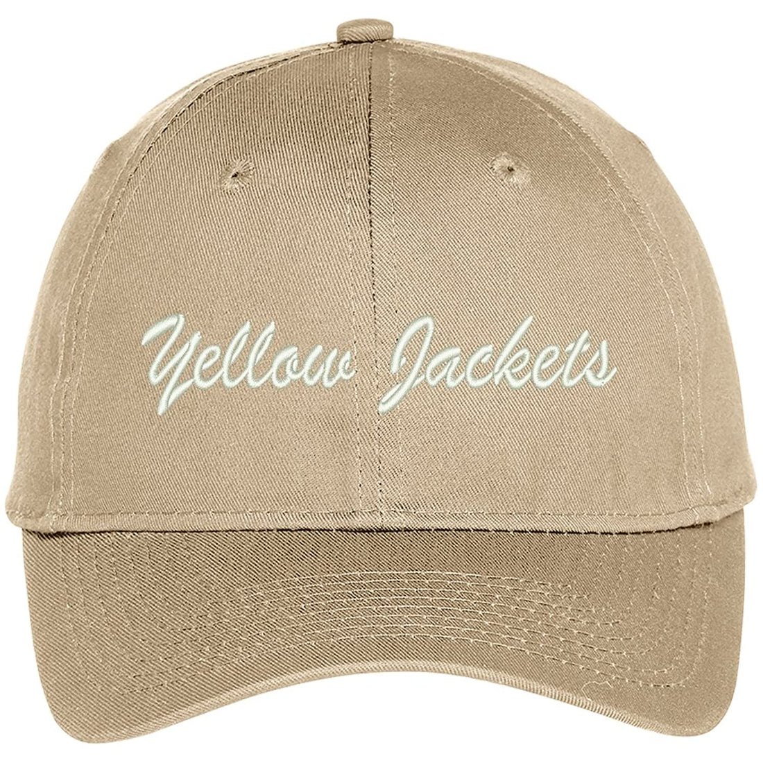 Trendy Apparel Shop Yellow Jackets Embroidered Team Nickname Mascot Cap