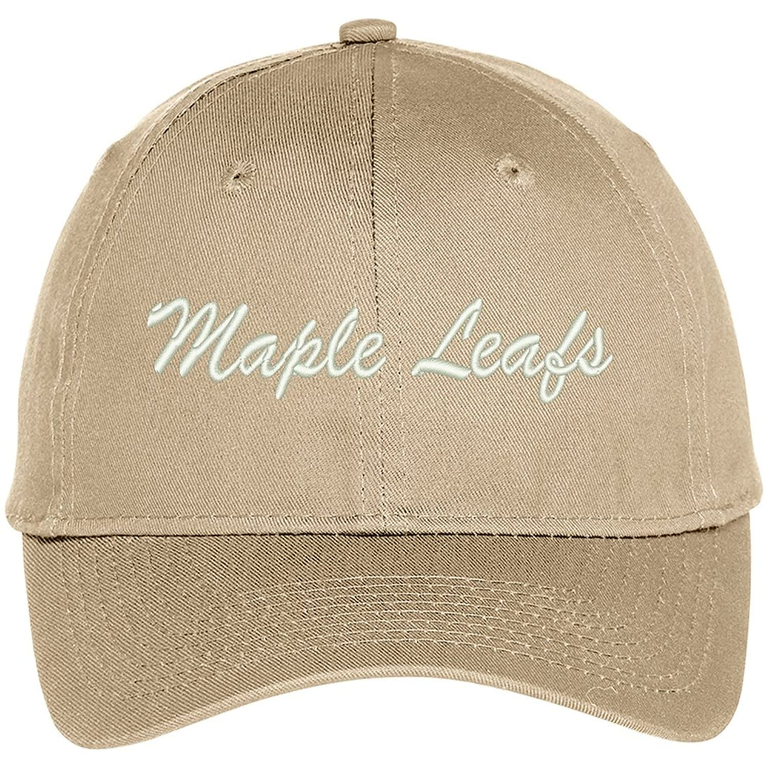 Trendy Apparel Shop Maple Leafs Embroidered Precurved Adjustable Cap