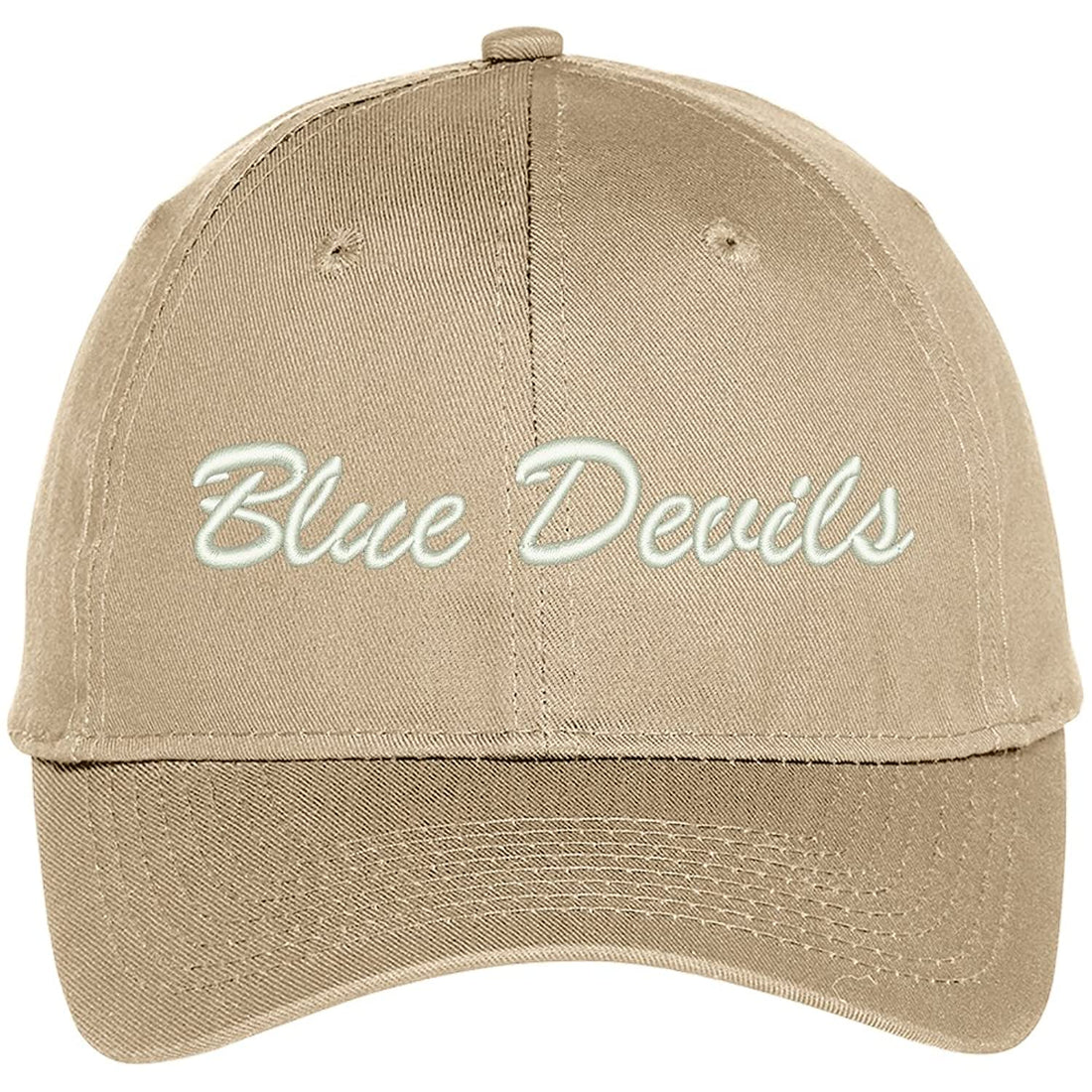 Trendy Apparel Shop Bleu Devils Embroidered Team Nickname Mascot Cap