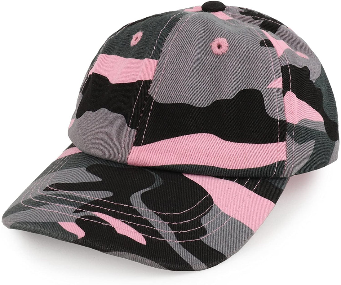 Trendy Apparel Shop Baby Infant Plain Unstructured Adjustable Baseball Cap - Multipack - Burgunday Red Pink Hot Pink