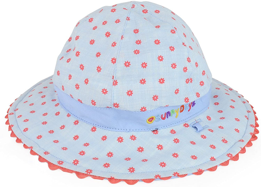 Trendy Apparel Shop Infant Girl's Reversible Blossom Floral UPF Sun Floppy Hat