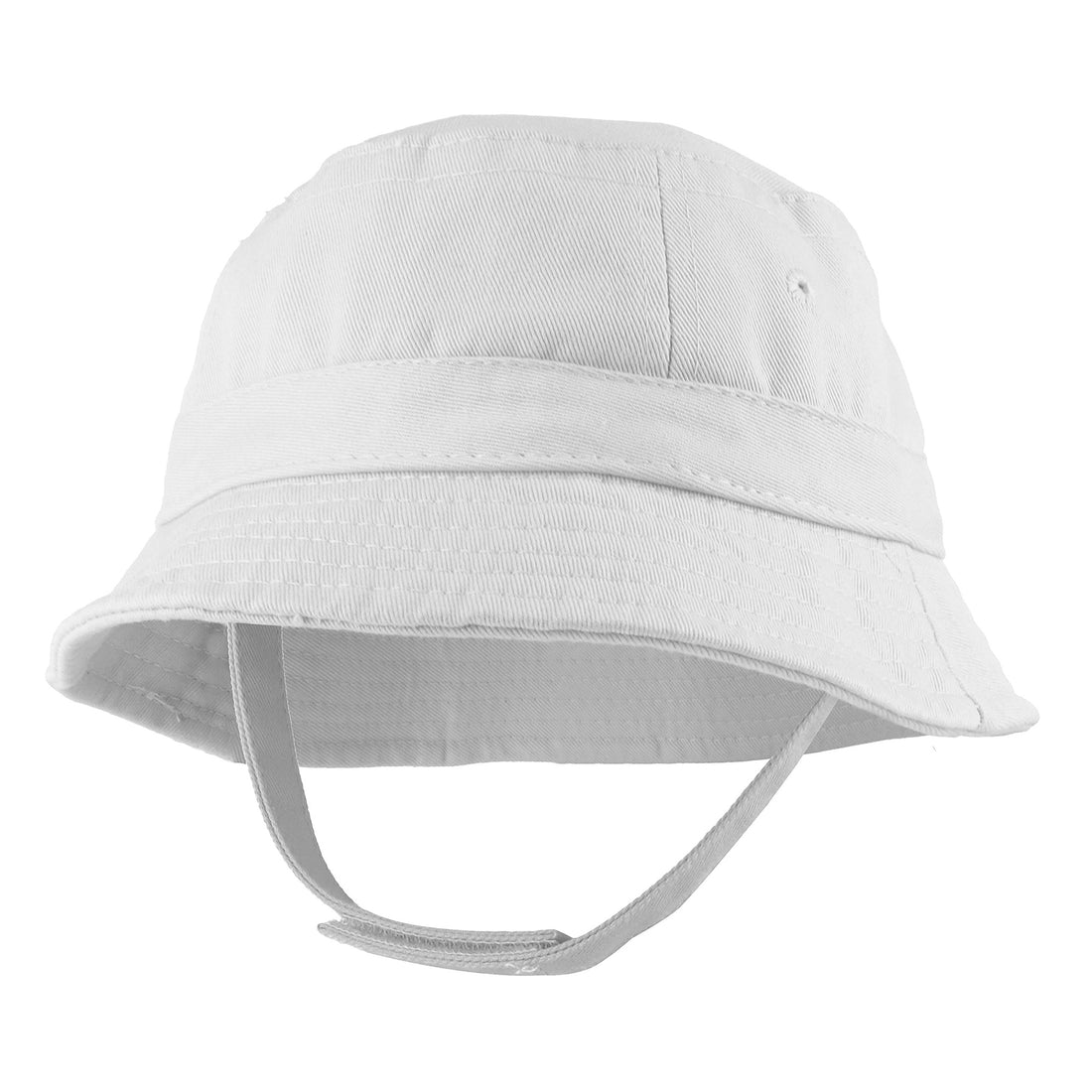 Trendy Apparel Shop Infant Baby's 100% Cotton Bucket Hat with Adjustable Chin Strap