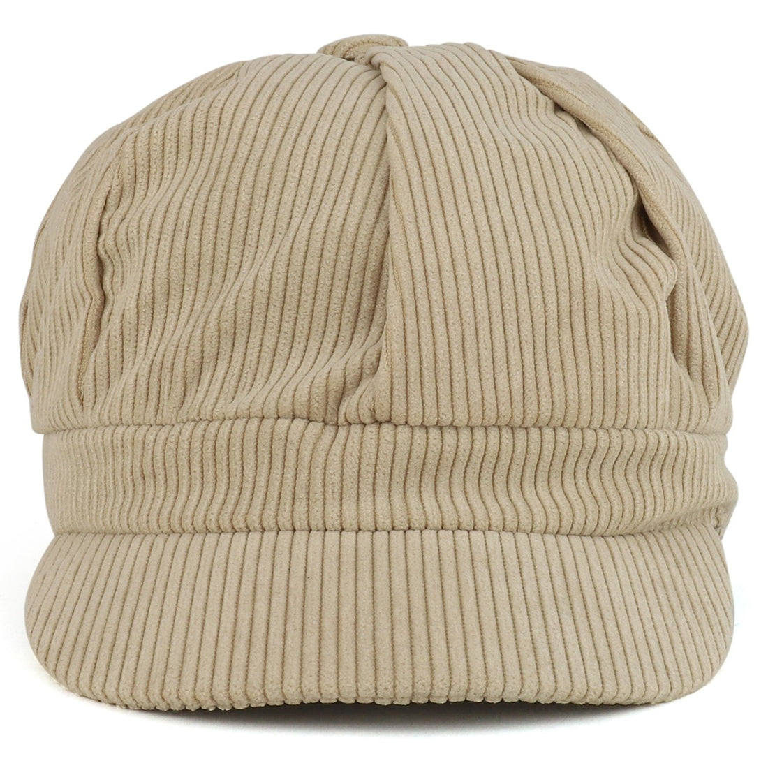 Trendy Apparel Shop Corduroy Textured Newsboy Style Cheyenne Cap - Beige