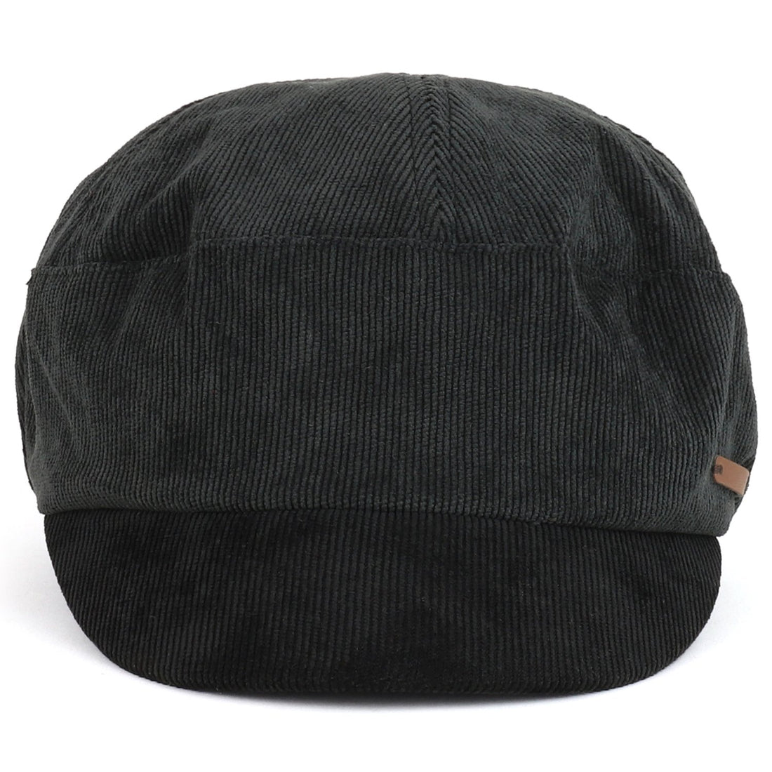 Trendy Apparel Shop Plain Corduroy Newsboy Style Cabbie Lieutenant Hat - Black
