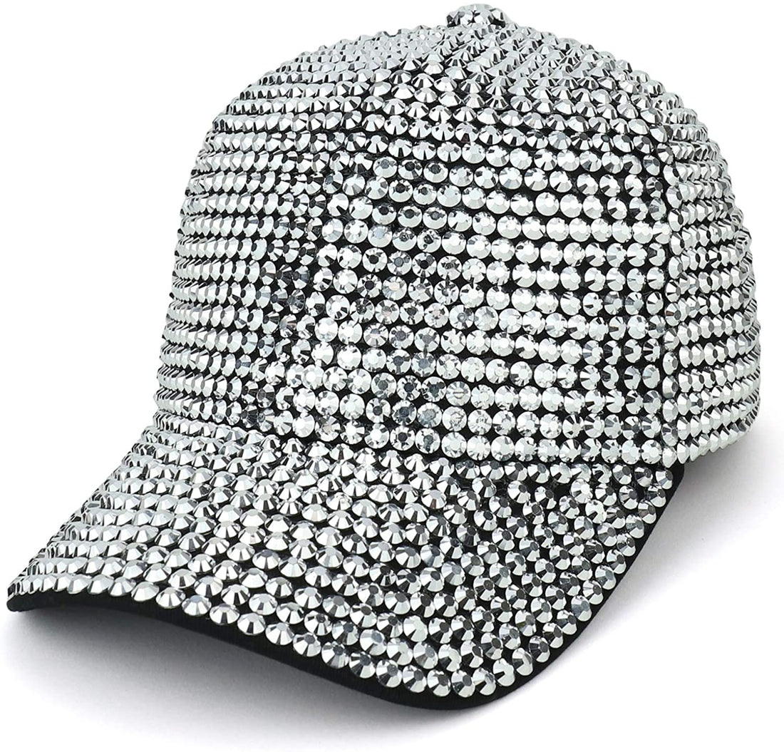 Trendy Apparel Shop Bling Stone Studs Structured Baseball Cap