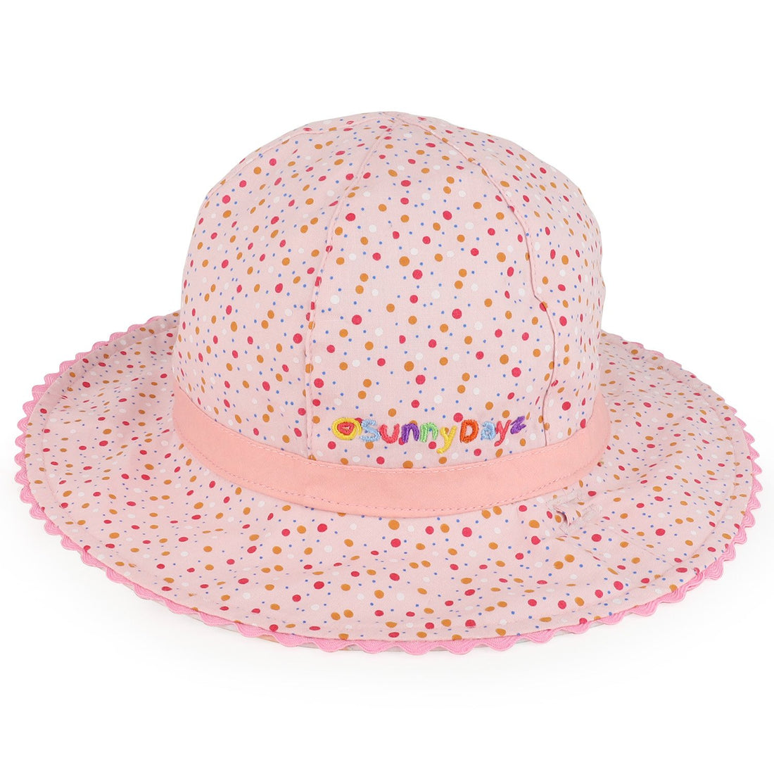 Trendy Apparel Shop Infant Girl's Butterfly and Polka Dots Reversible UPF Sun Floppy Hat