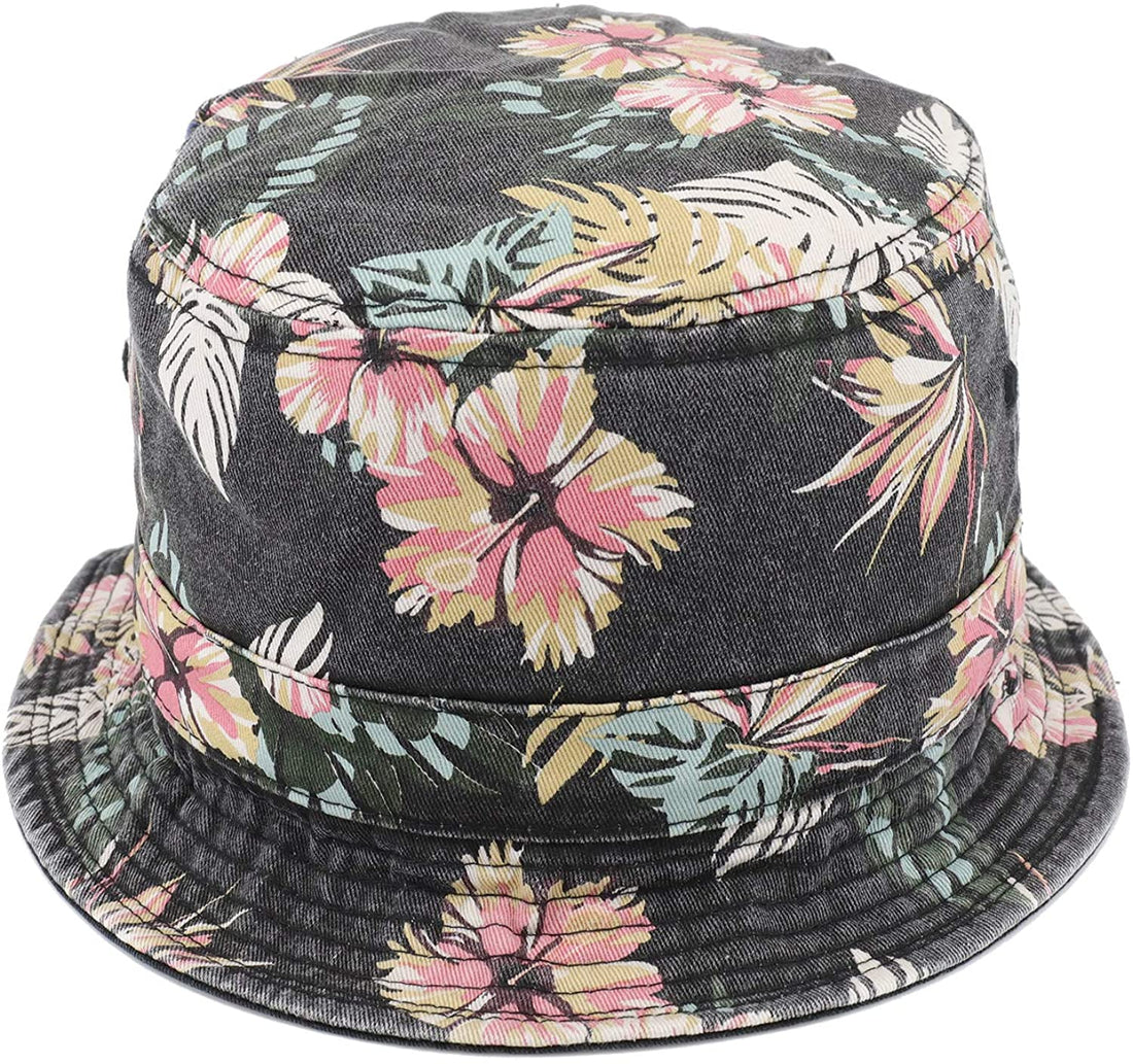Trendy Apparel Shop Floral Print Cotton Reversible Bucket Hat